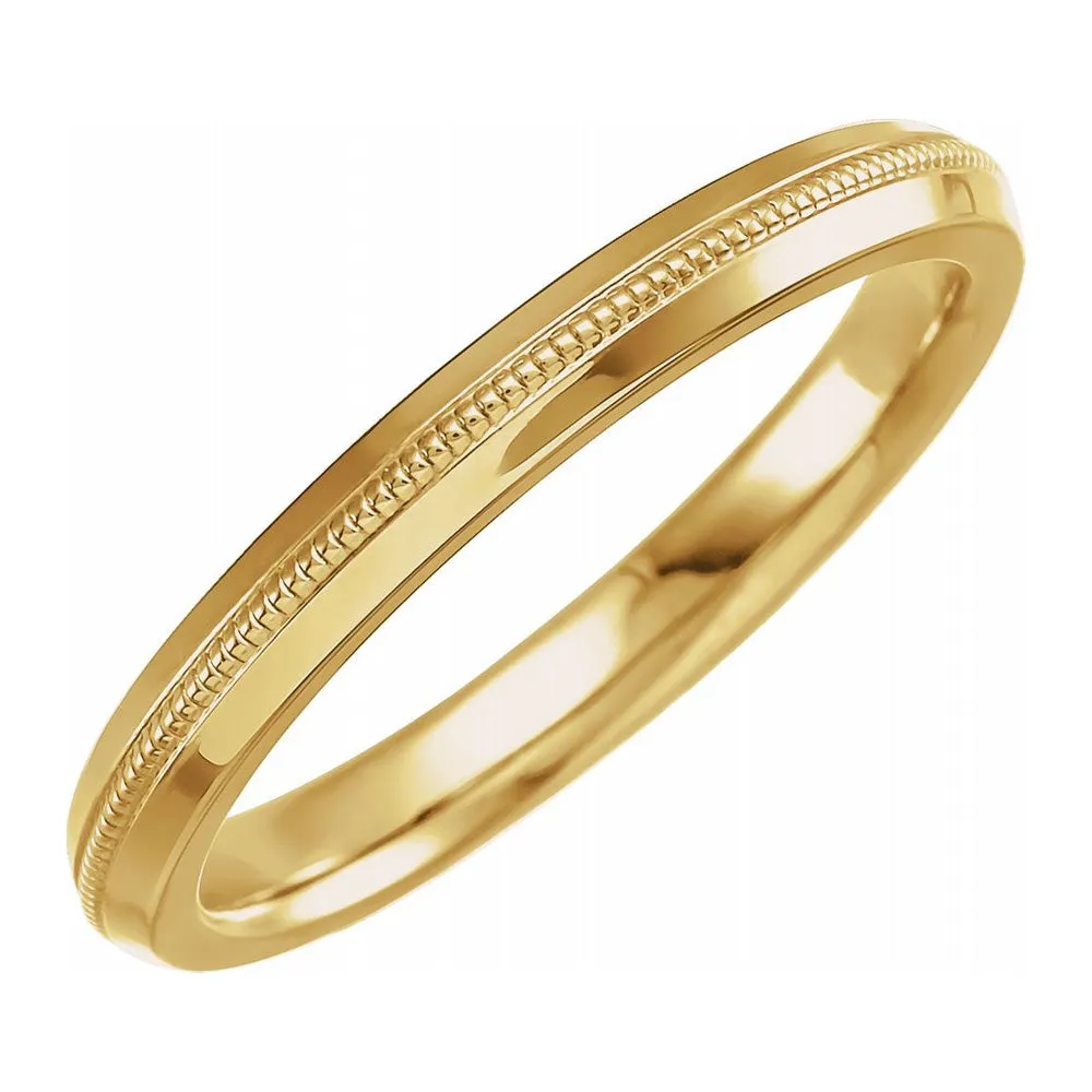 2.5mm 14K Yellow Gold Knife Edge Standard Fit Band