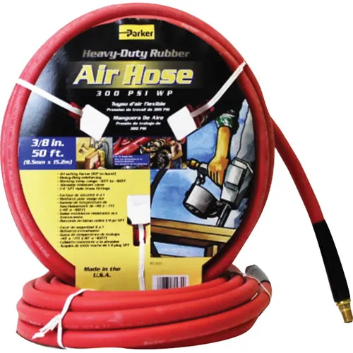 Amflo - 3/8" X 50' Rubber Air Hose W/ 1/4 NPTM Fittings