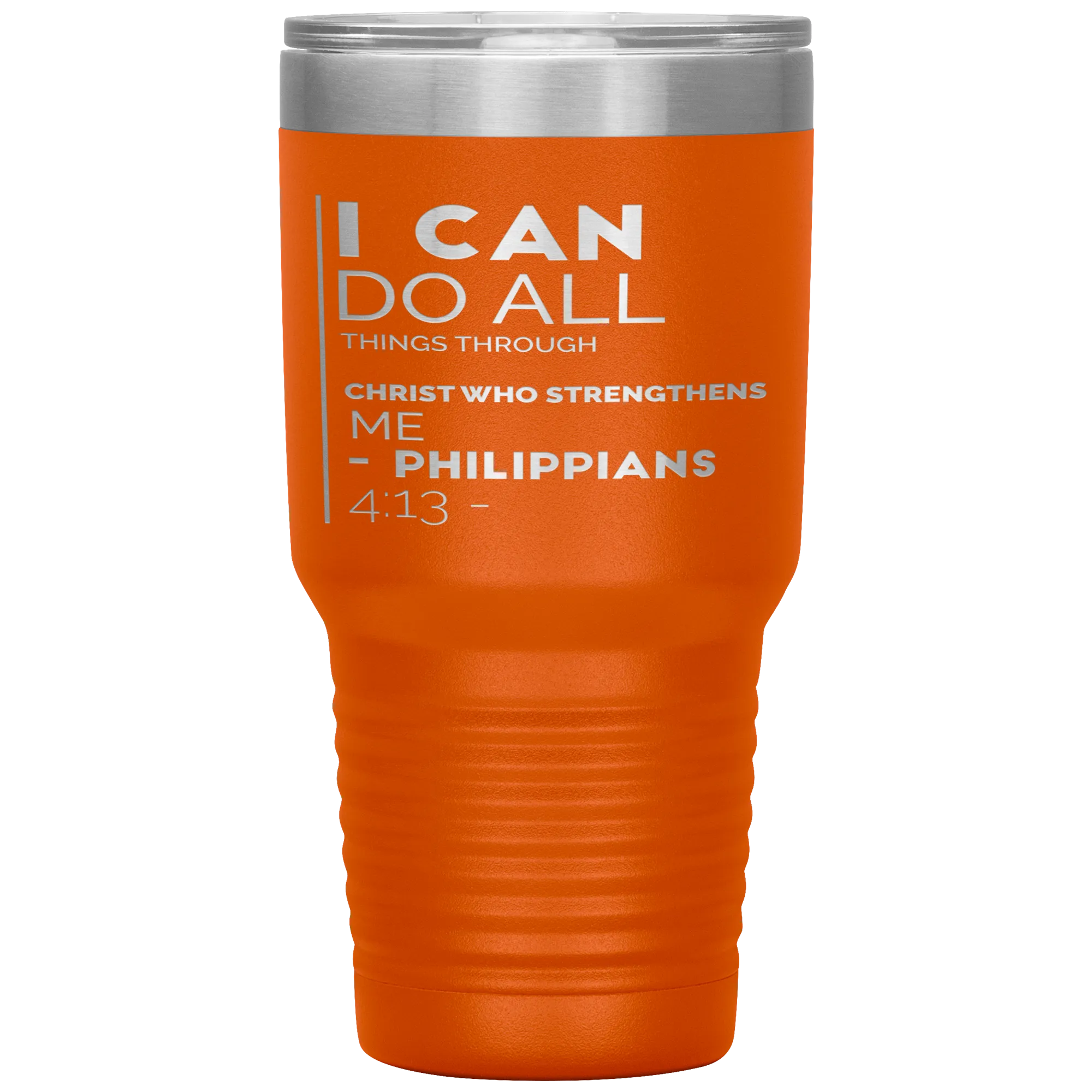 Bible Verses 30oz Stainless Steel Vacuum Insulated Tumbler - Philippians 4:13 Design 20