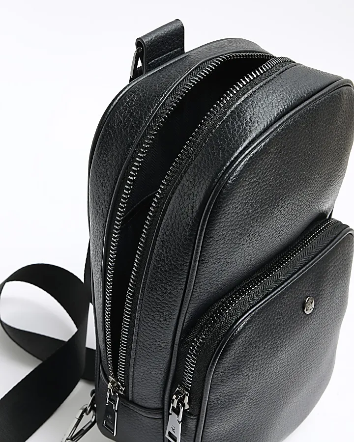 Black pebbled cross body bag