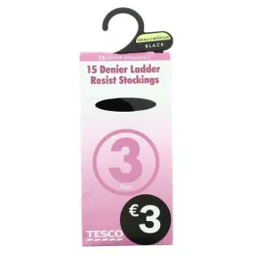 Black Stockings 15 Denier Small/Medium 3 Pack