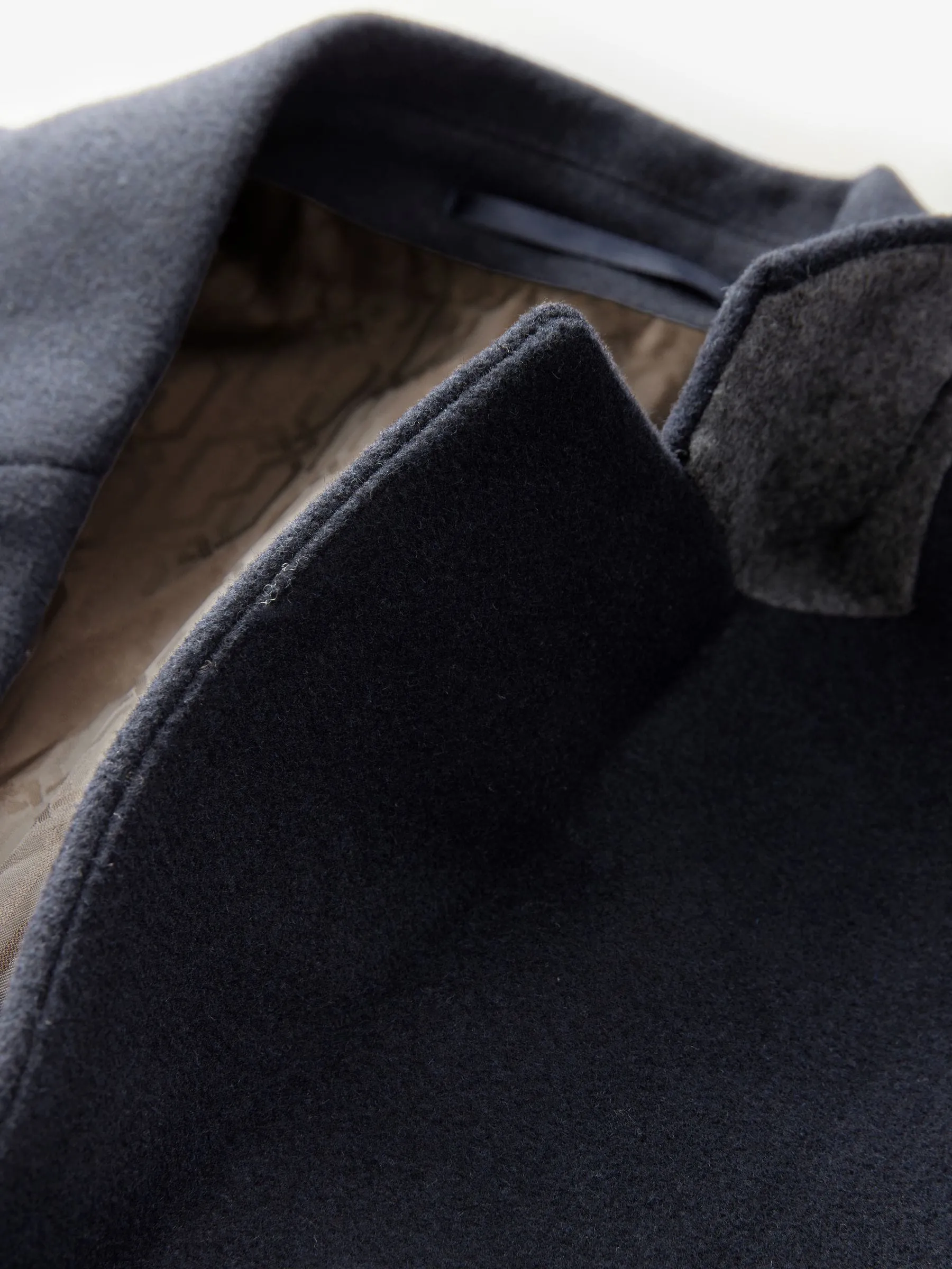 Blue Navy Epsom Overcoat with Wool
