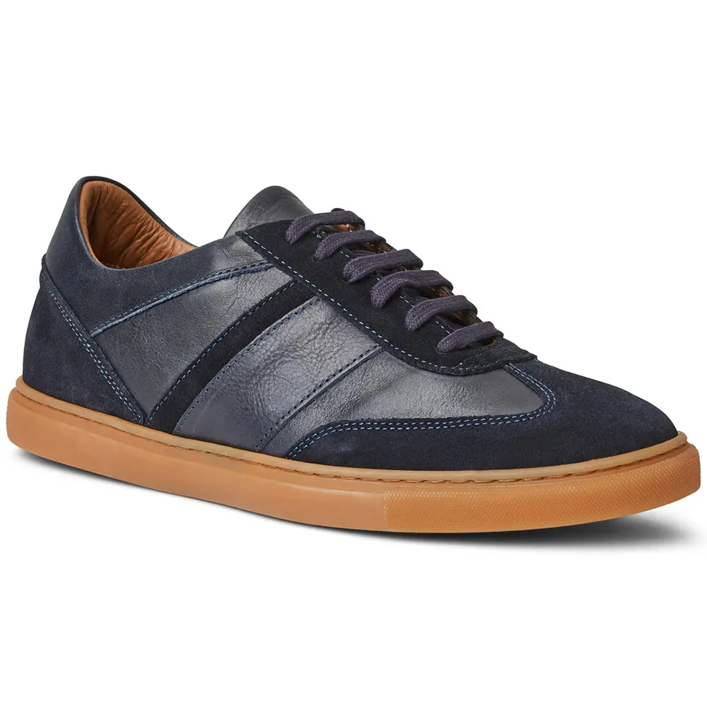 Bruno Magli Baccio Leather & Suede Sneaker Navy