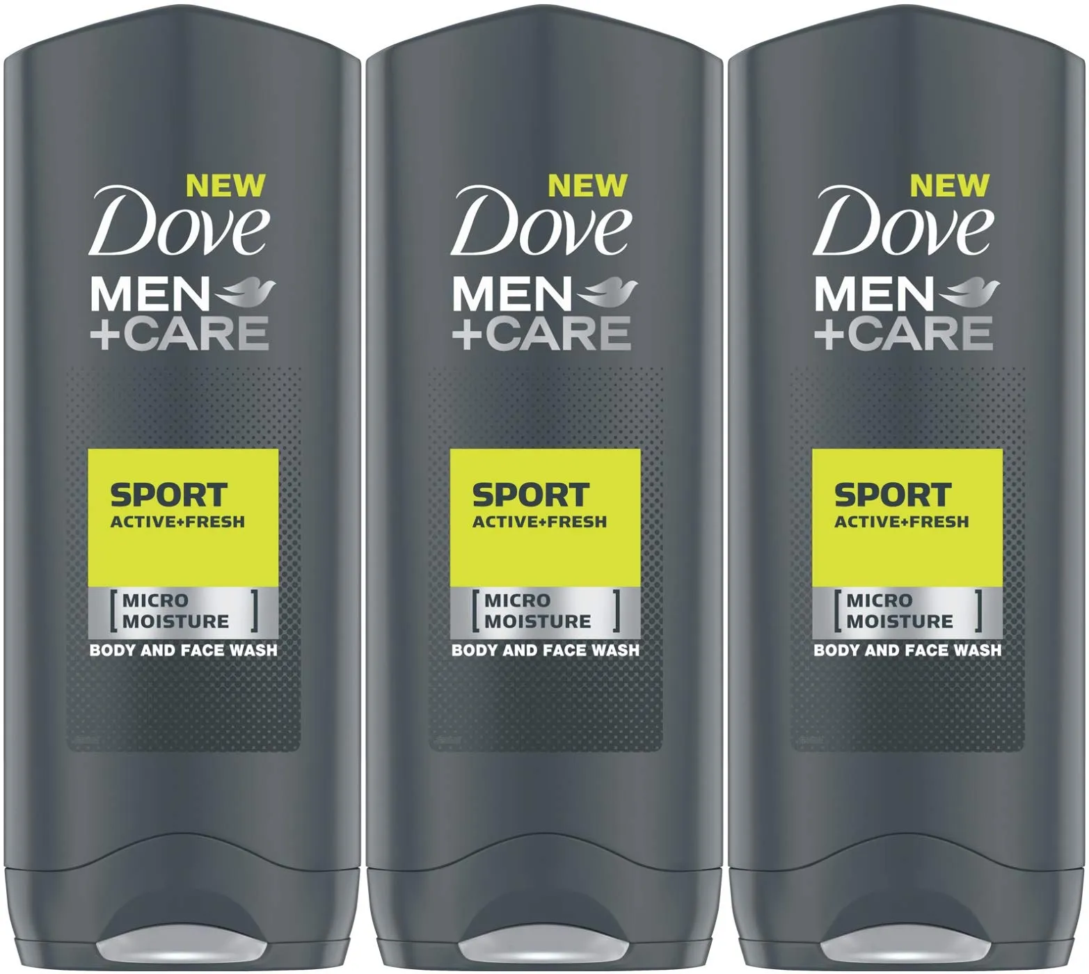Dove Men+Care Sport Active+Fresh Body Wash, 13.5 Ounce / 400 Ml (Pack of 3) International Version 13.5 Fl Oz (Pack of 3)