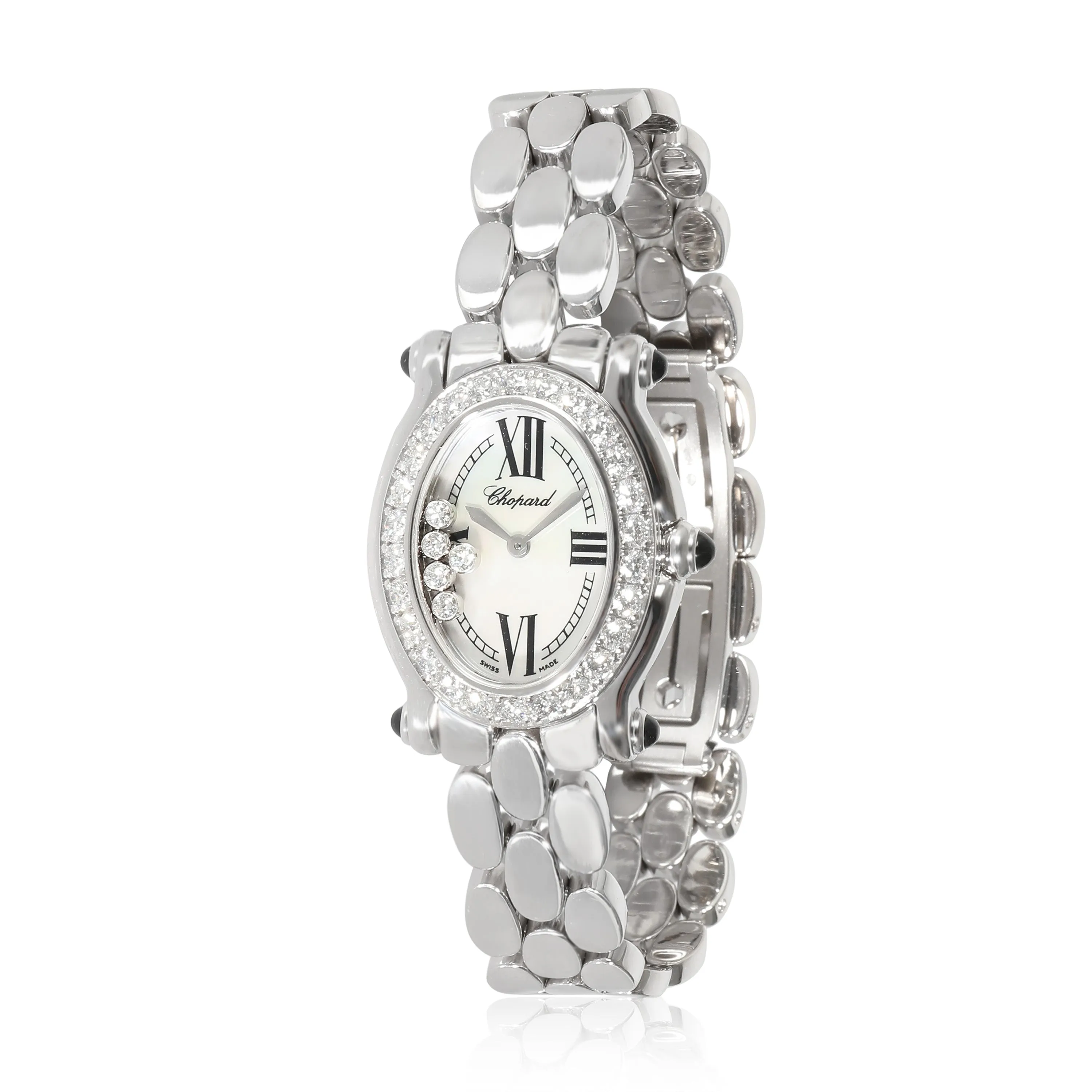 Happy Sport Oval 27/7466-23/11 Womens Watch in 18kt White Gold