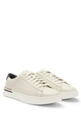 Leather trainers with signature stripe
