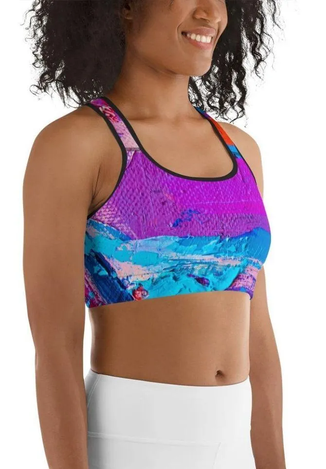 Oil Painting Canvas Sports Bra