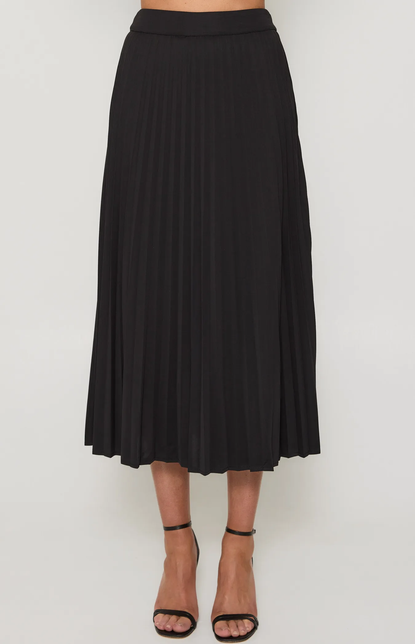 Pleated A Line Midi Skirt (SSK359B)