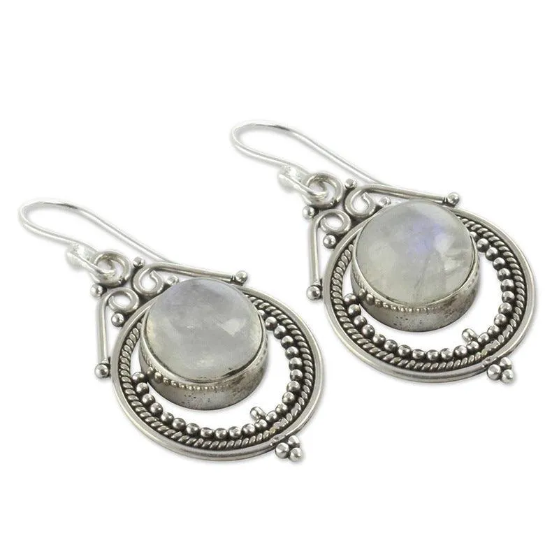 Retro Moon Moonlight Gemstone Ladies Earrings