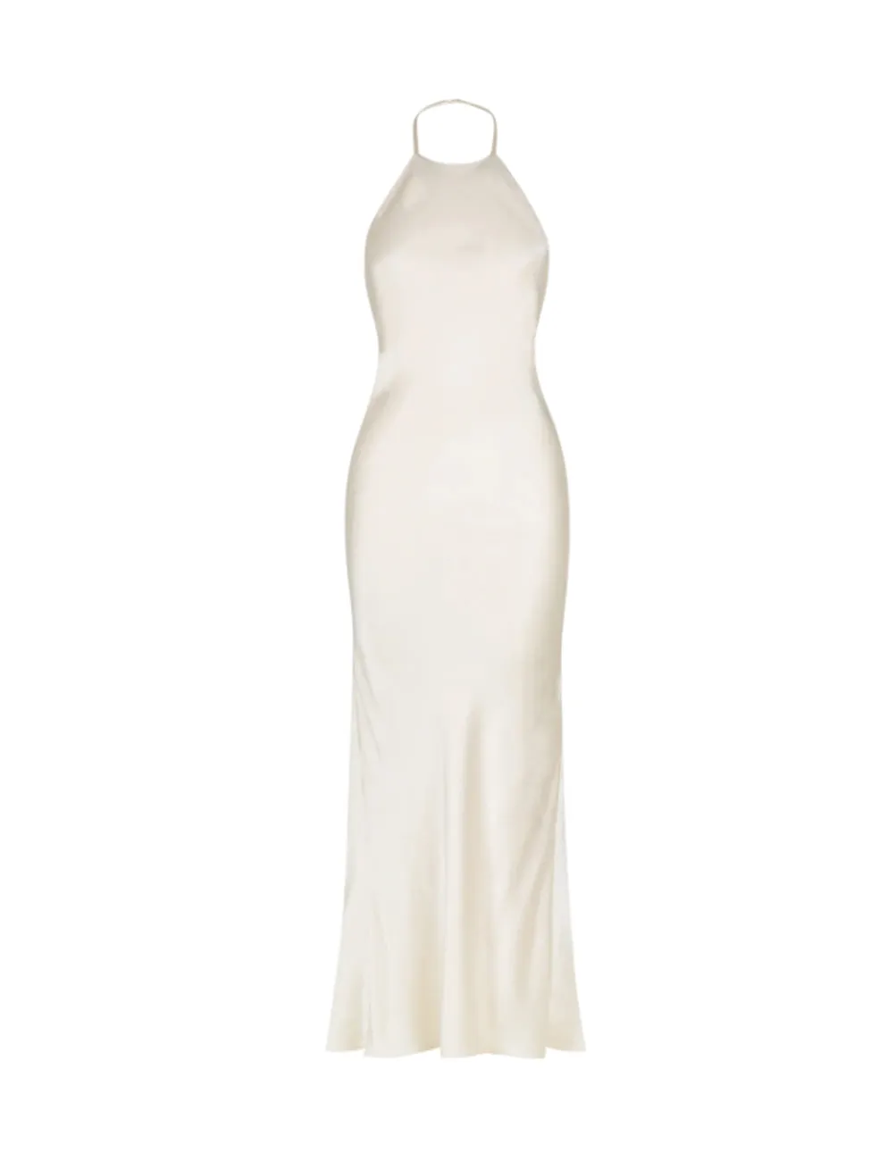Shona Joy Low Back Halter Neck Midi Dress in Cream