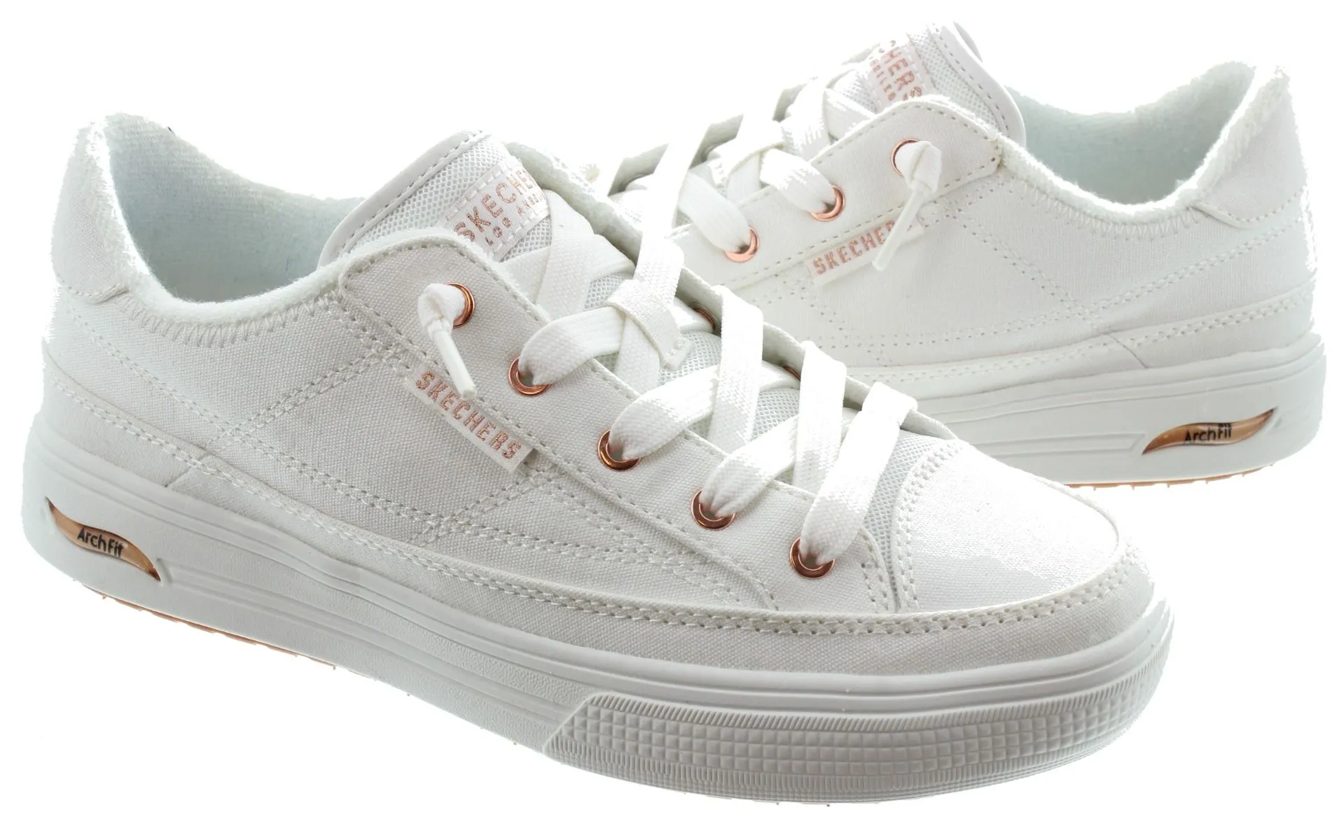 SKECHERS Ladies 177190 Arcade Archfit Trainers In White