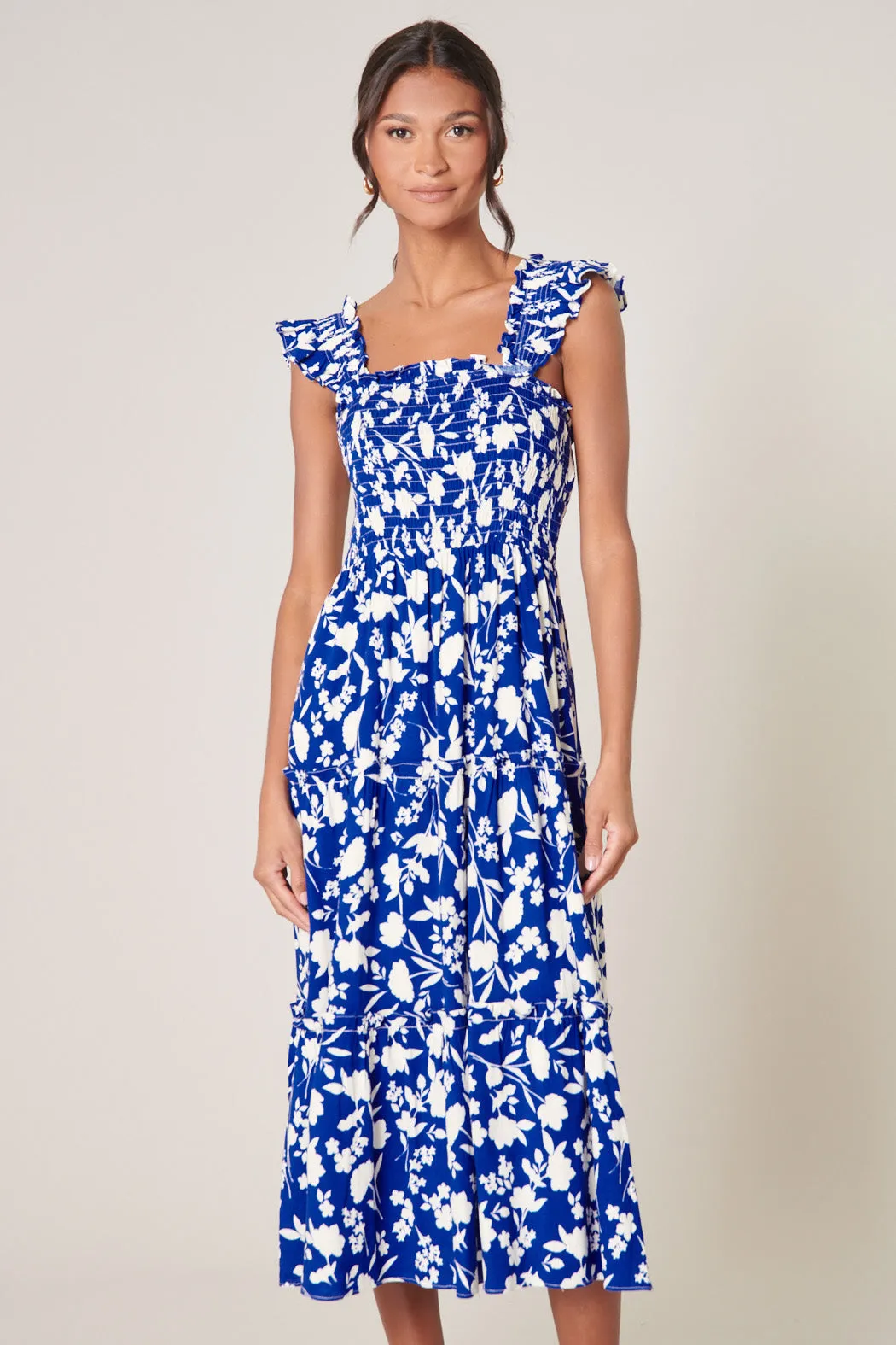 Talulah Bayshore Smocked Bodice Midi Dress