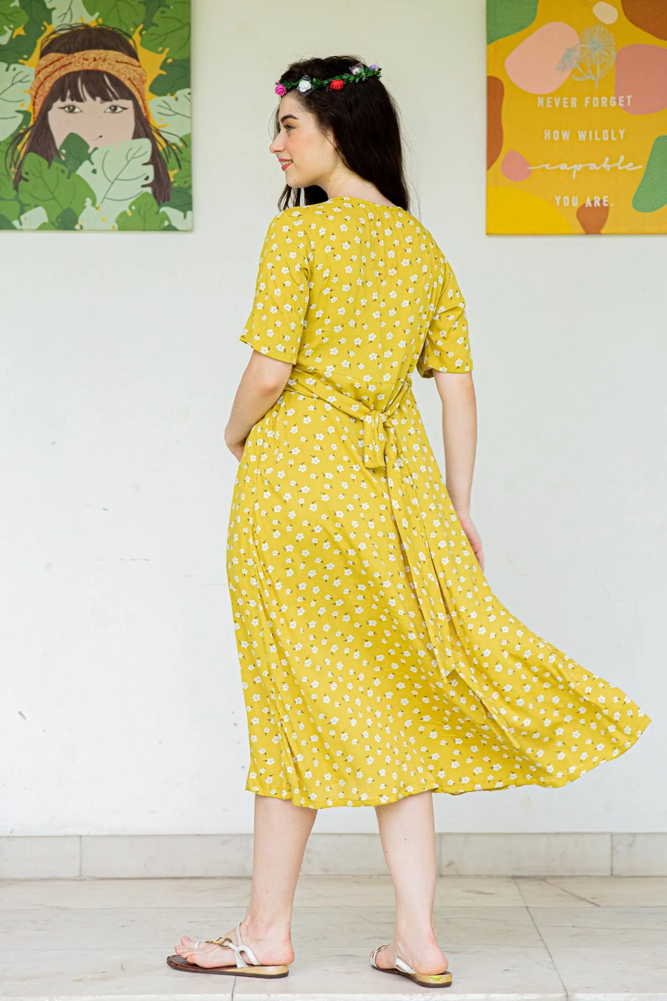 Tuscany Maternity & Nursing Midi Wrap Dress
