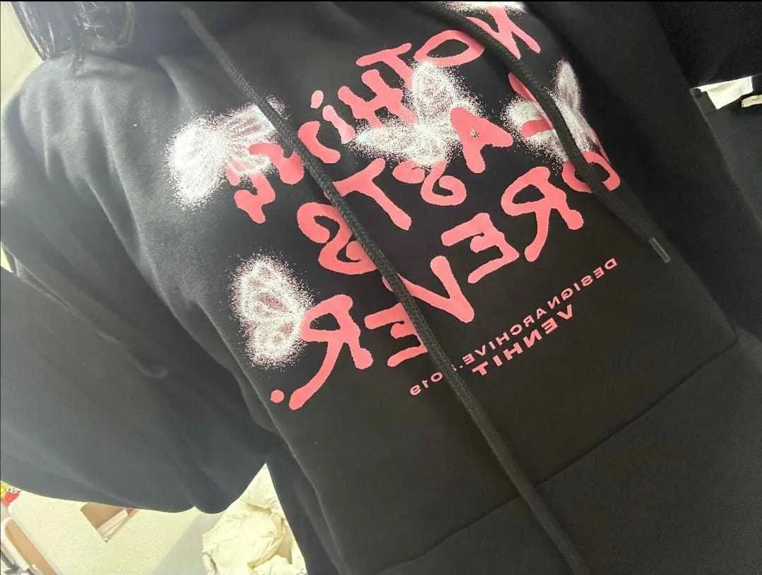 VENHIT  |Unisex Street Style Long Sleeves Oversized Logo Hoodies